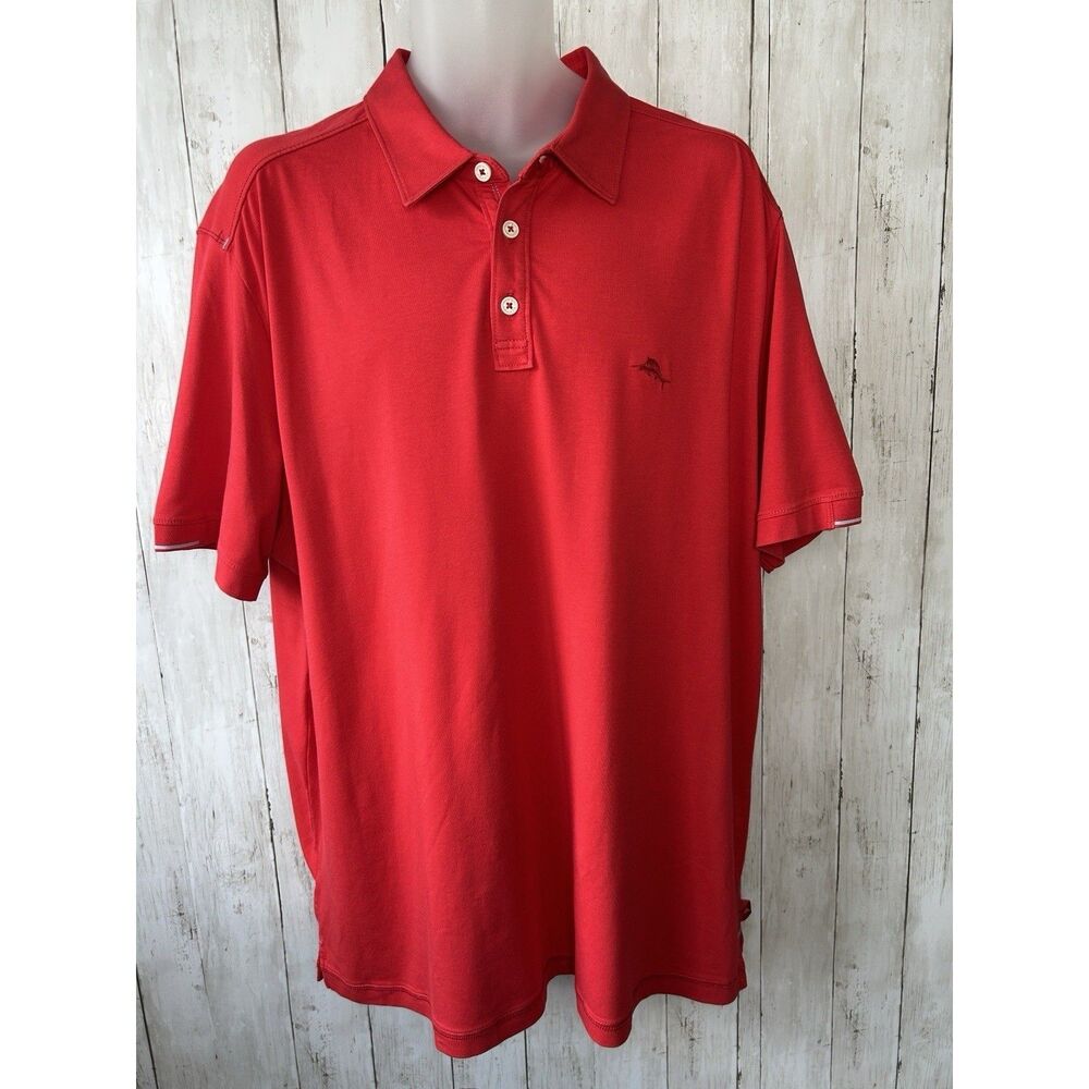 Men's Tommy Bahama Polo Golf  Shirt Red Size XL casual
